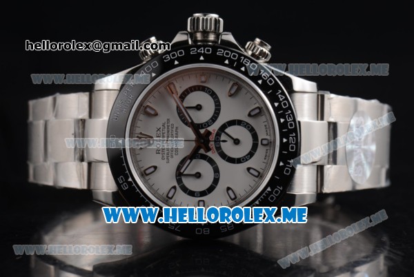 Rolex Daytona Swiss Valjoux 7750 Automatic Stainless Steel Case/Bracelet with White Dial and Stick Markers - Click Image to Close